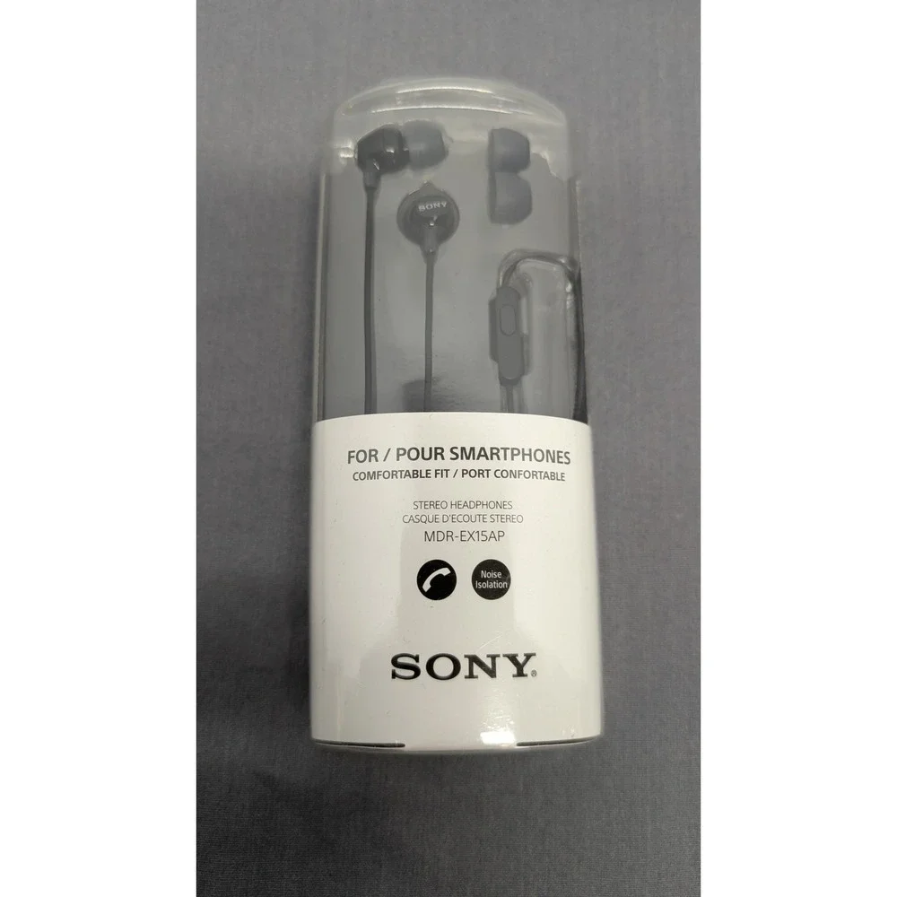 Sony MDR-EX15AP Stereo Headphones MDR-EX15AP Black Wired In-Ear Earbuds